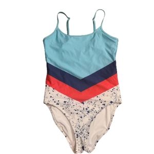 NWOT CHUBBIES Bathing Suit The Splash Down One Piece Multicolor Speckled